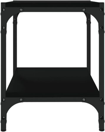 vidaXL ТВ-тумба низька, чорна, 40x33x41 см, ДСП і сталь, меблі під телевізор
