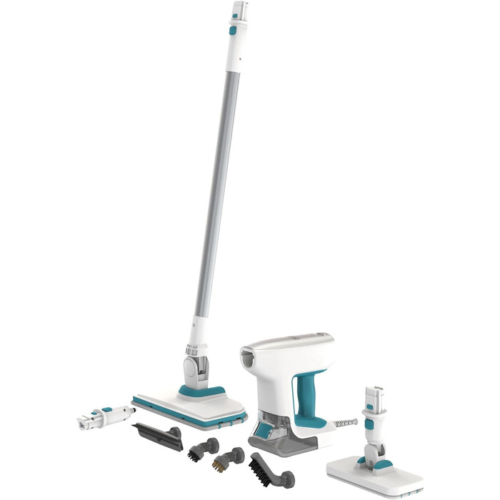 Парова швабра BLACK+DECKER SteamSystem 1500 Вт з 8 насадками, антисептична, швидкий нагрів 30 сек, без хімії