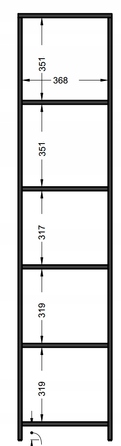 Стелаж Matkam, 40 x 182 x 35 см, білий