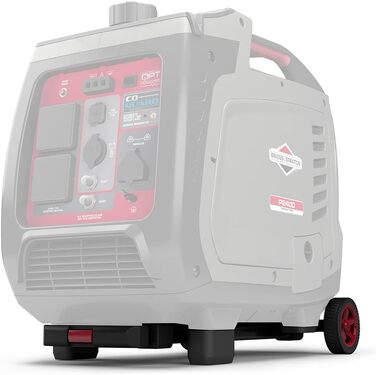 Інверторний бензиновий генератор Briggs & Stratton PowerSmart P2400 (2400 Вт / 1800 Вт), ультратихий, легкий, 230 В, сіро-червоний (з комплектом коліс)