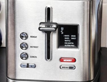 Тостер електричний GASTROBACK Design Toaster Digital 2S, нержавіюча сталь, 2 відділення, 7 програм, LCD-дисплей, 800 Вт, сріблястий