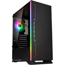 Корпус для ПК Kolink Inspire K11 ARGB Midi-Tower, чорний, з боковою панеллю з загартованого скла, RGB-вентилятор, підтримка водяного охолодження, ATX