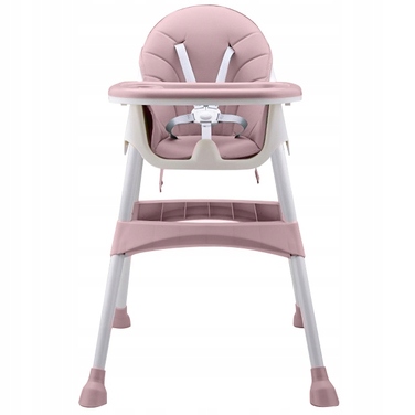 Стілець для годування 2в1 з 5-точковими ременями ECOTOYS, рожевий