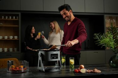 Аерофритюрниця Lauben Glass&Grill 3в1 5500BG, 5,5 л, скляний кошик, 6 програм, гриль і сковорода