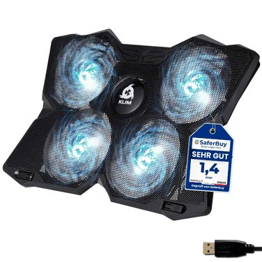 Охолоджувач для ноутбука Wind з 4 вентиляторами, USB-живлення, для PC та Mac, білий