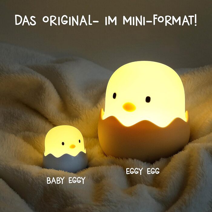 Нічник дитячий LED MegaLight Eggy (синій) з USB зарядкою, димуючий, сенсорний, для немовлят без дрібних деталей