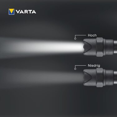 Ліхтарик VARTA Indestructible F30 Pro LED 6 Вт з батарейками AA, робочий, надміцний, водо- та пилозахищений, два режими освітлення