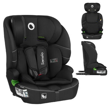 Автокрісло Lionelo Billy i-Size 76-150 см (15 міс - 12 років), ISOFIX, R129, Чорне