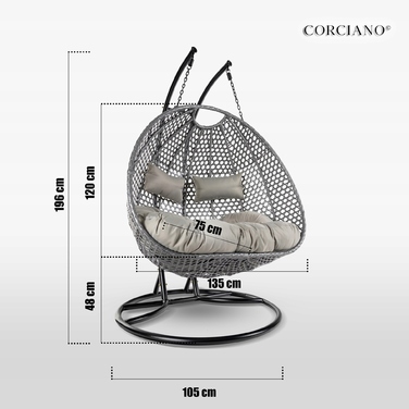 Підвісне крісло Corciano, 133 см, 200 кг