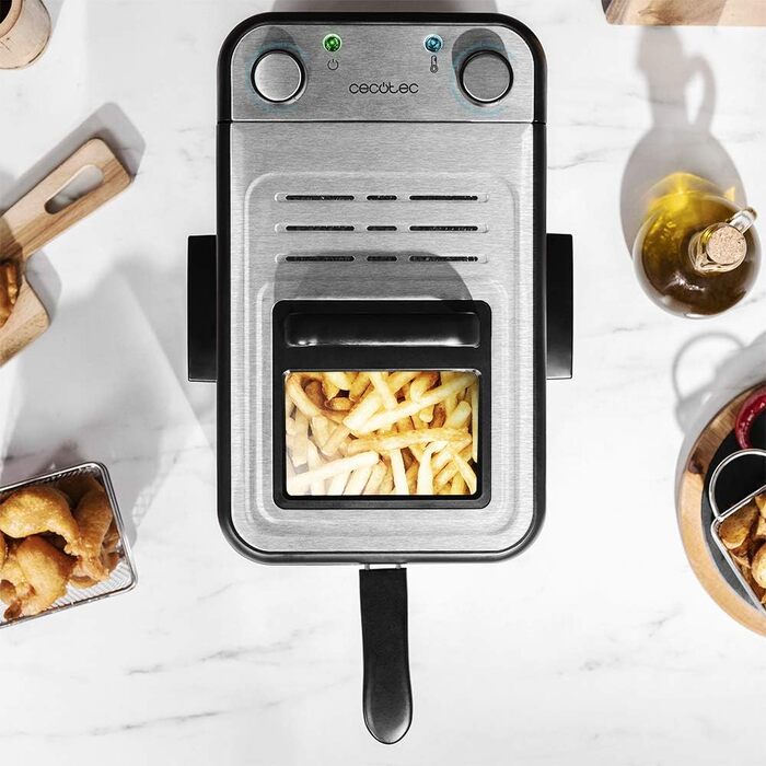 Фритюрниця Cecotec CleanFry Infinity 3000, 3 л, 2400 Вт, температурний режим до 190°C, таймер, фільтр OilCleaner, чорна