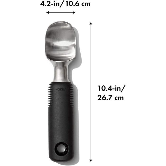 Ложка для морозива OXO Good Grips Robuste з нержавіючої сталі, вигнута, чорна, 26.7 см