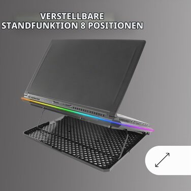 Охолоджуюча підставка для ноутбука Mars Gaming MNBC-Ultra, 140мм вентилятор, RGB Chroma, 5 рівнів нахилу, для ноутбуків до 18