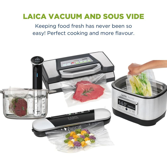 Вакуумний контейнер для продуктів Laica Vacuum Foods, прозорий, набір 1 л та 2 л