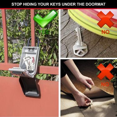 Сейф-контейнер для ключів Master Lock з настінним кріпленням, вуличний, з підсвічуванням кодових коліс, 12.6 x 7.2 x 5.2 см
