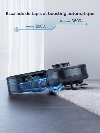 Робот-пилосос Laresar Clean L6 Nex з функцією вологого прибирання та станцією самоочищення, потужність всмоктування 10000Па, LiDAR навігація, акумулятор до 180 хв, 3-в-1 (підмітання, миття, пилосос), для шерсті тварин, чорний