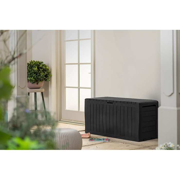 Скриня для зберігання Keter Marvel Plus 270л, сіра, водонепроникна, з сидінням, для саду, тераси, балкону