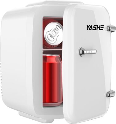 Міні-холодильник YASHE 4L: для косметики, напоїв, 220V/12V, з терморегулюванням, для спальні, офісу, авто (білий)