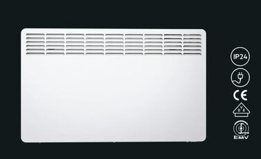 Електричний конвектор AEG WKL 1505, 1500 Вт, енергоощадний, для 20 м², LCD-дисплей, таймер, білий, металевий корпус