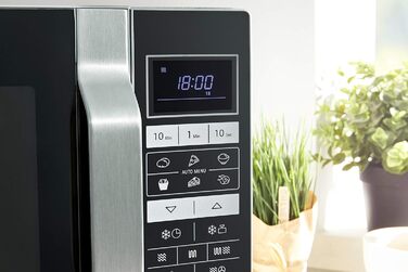 Мікрохвильова піч Sharp R-860S 3-в-1 з грилем і конвекцією, 25 л, 900 Вт, нержавіюча сталь, програмне управління, розморожування за вагою та часом