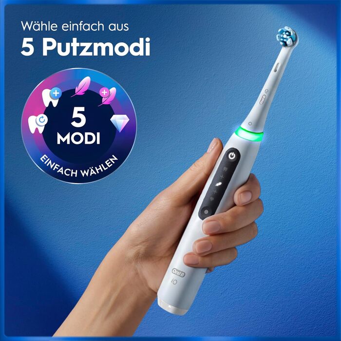 Електрична зубна щітка Oral-B iO Series 5, набір з 2 шт (чорна та біла), з додатковою насадкою та білим футляром