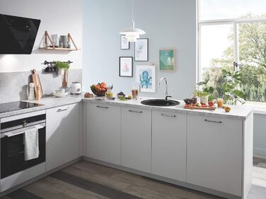Змішувач кухонний GROHE BauEdge з високим виливом, хромований (31367000) - з керамічним картриджем та поворотним виливом 360°