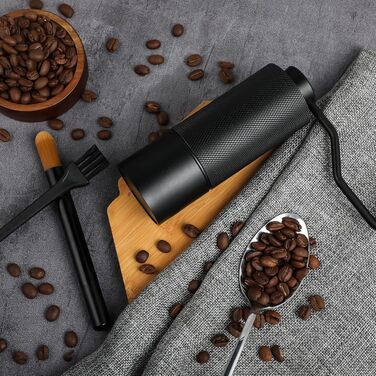 Ручна кавомолка ISHEWUDU з конічними жорнами з нержавіючої сталі для French Press та еспресо, портативна кавомолка для зерен