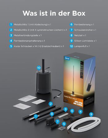 Розумна торшерна лампа Govee Stehlampe 3 з технологією LuminBlend+, RGBWWIC, яскравість 2100лм