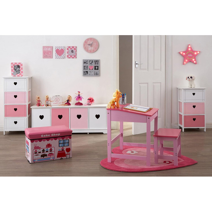 Дитяча коробка-сидіння Premier Housewares у формі кондитерської, МДФ, ПВХ, рожева, 49x31x33 см