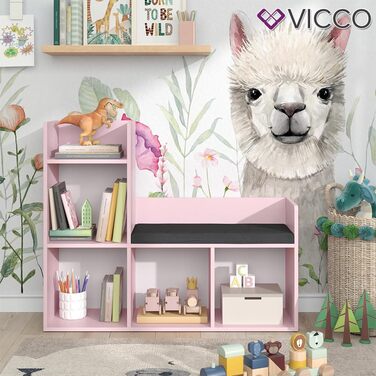 Дитяча полиця Vicco Luigi, рожева, 107.2 x 88.6 см, без коробок