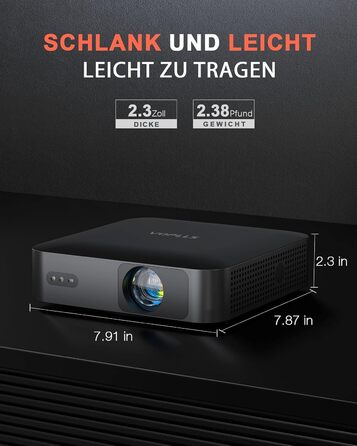Проектор Mini Beamer 1080P Full HD з автофокусом та корекцією трапецеїдальних спотворень. WiFi6, Bluetooth, 4K, 550 ANSI, 50% Zoom, 360° обертання. Ідеальний для домашнього кінотеатру та підключення до телефону. Без додаткових додатків.