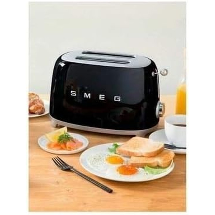 Тостер Smeg TSF01BLUK, 2 відділення, нержавіюча сталь, 950 Вт, чорний