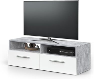 Тумба під телевізор Vicco Diego, біла/бетон, 95x38 см