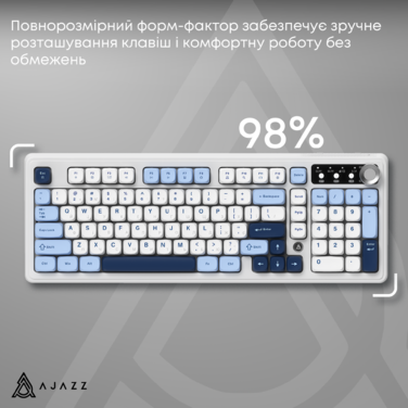 Бездротова клавіатура Ajazz AF98 PLUS Glacier Blue (AF98-PLUS-GB)
