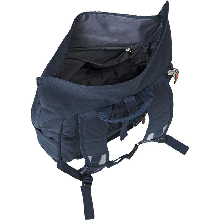 Рюкзак travelite для ручної поклажі, для ноутбука 15,6'', BASICS, дорожній рюкзак Rolltop, 60 см, 35 л, синій/сірий