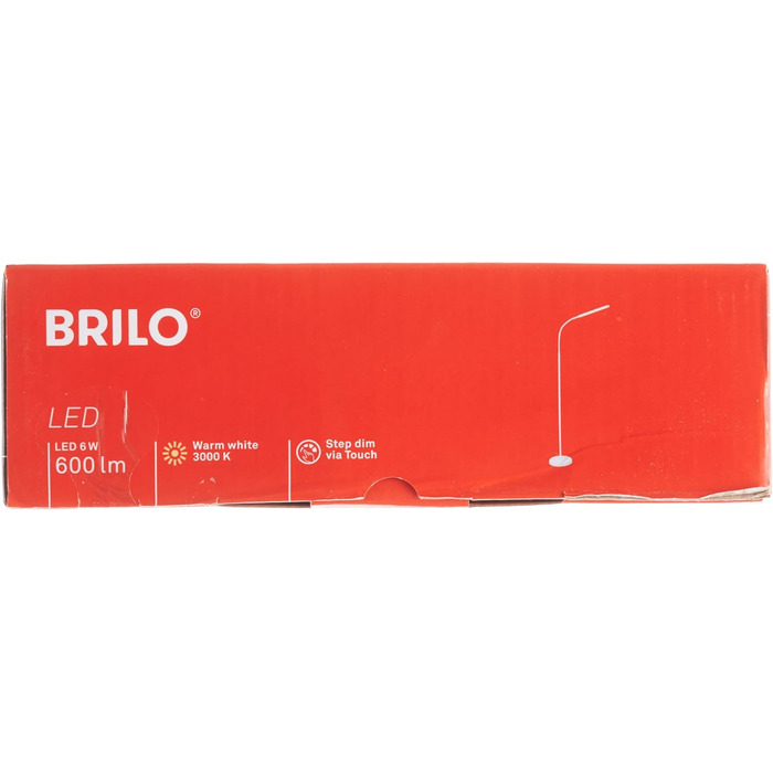 BRILONER – LED торшер з диммером для вітальні, поворотна лампа для читання, сенсорне керування, непряме освітлення, білий колір