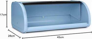 Контейнер для хліба Brabantia Rollbrotkasten з матової сталі, Dreamy Blue, великий