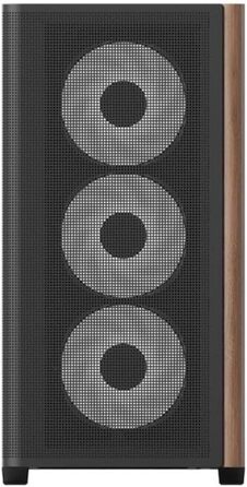Корпус для ПК AeroCool D301A, ігровий Mid-Tower, оптимізований повітряний потік, дерев'яна Mesh-панель, 4 RGB-вентилятори, USB Type-C, сумісний з ASUS/MSI M-ATX, чорний