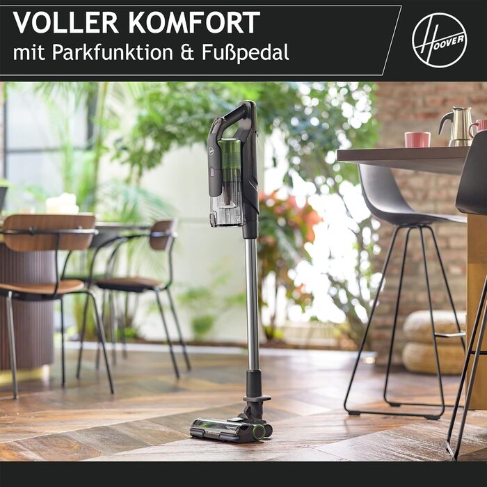Бездротовий пилосос Hoover HF9 PET для шерсті тварин, 2 акумулятори, до 60 хв роботи, потужний, без мішка, LED-підсвітка, антизакручувальна насадка