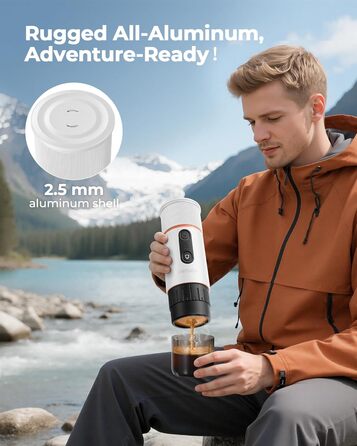 Портативна кавомашина для еспресо COTGCO 20 bar з акумулятором 13500mAh | Сумісна з Nespresso капсулами | Для кемпінгу, авто, офісу