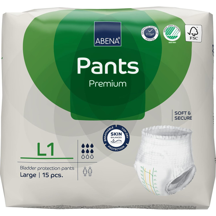 Підгузки-труси для дорослих Abena Pants Premium розмір L (3), поглинаючі труси при сечовипусканні
