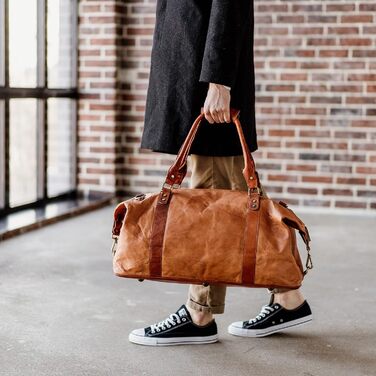 Вінтажна дорожня сумка Berliner Bags München, водонепроникна шкіряна спортивна сумка-дуфл для чоловіків і жінок, коричнева, велика