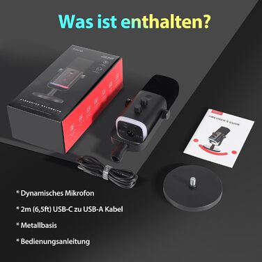 Ігровий мікрофон FIFINE XLR/USB для стрімінгу, подкастів, студії, динамічний, з кнопкою вимкнення звуку, сумісний з ПК, PS4/5, Mac, мікшерами та звуковими картами