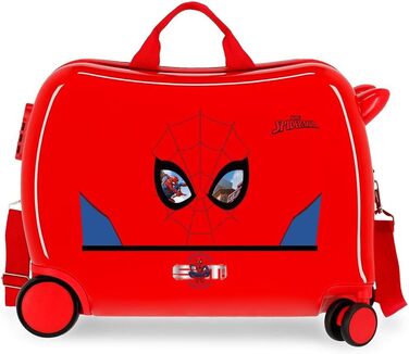 Дитяча валіза Marvel Spiderman, червона, ABS, 50x39x20 см, 34 л, 1,8 кг, з кодовим замком, 4 колеса, ручна поклажа