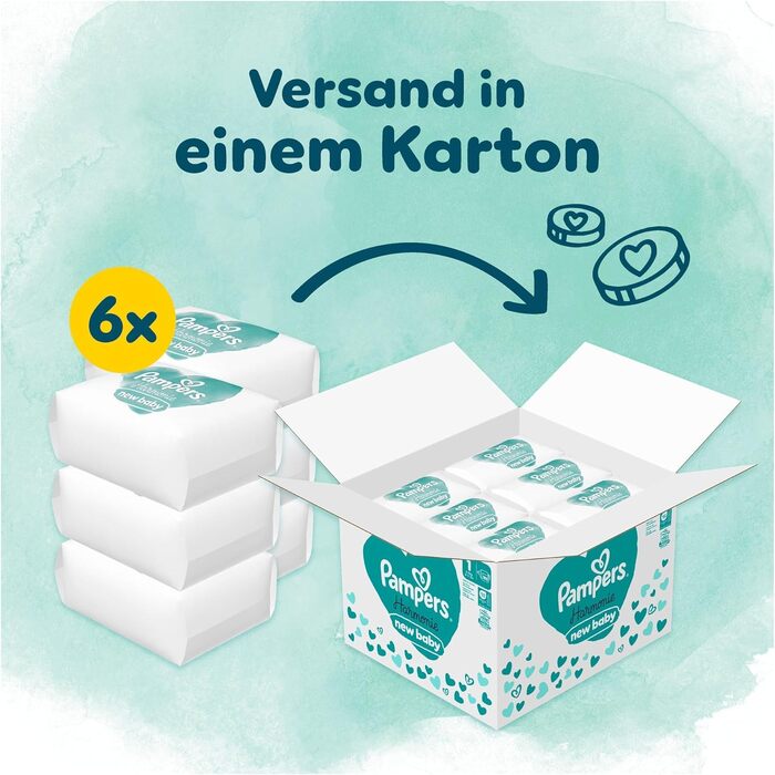 Дитячі підгузки Pampers Harmonie розмір 1 (2-5 кг), гіпоалергенні, на рослинній основі, 180 шт.