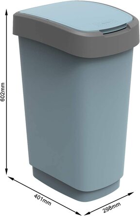 Сміттєвий бак Rotho Twist 50 л з кришкою, синій, перероблений пластик, BPA-free