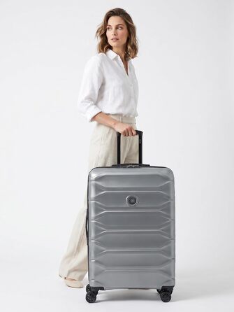 Валіза для подорожей DELSEY Paris Meteor Graphite L, великий XL тролей XL (50x32x78 см), розширювана, полікарбонат