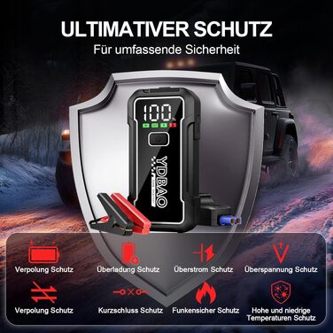 Бустер для автомобіля Starthilfe Powerbank 8000A 12V — Пусковий пристрій для автомобільного акумулятора (9188DE)