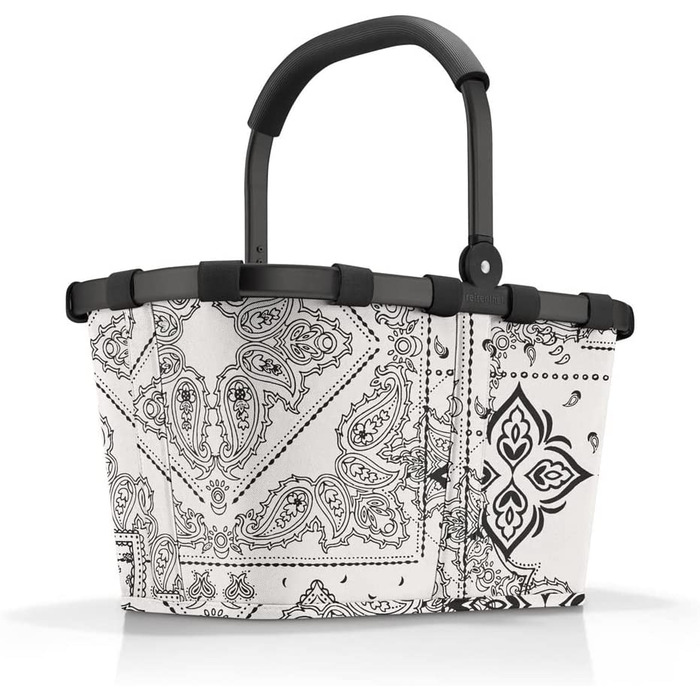 Кошик для покупок Reisenthel Carrybag Frame Bandana White, місткий, водостійкий, з внутрішньою кишенею, білий