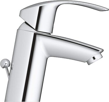 Змішувач для ванної кімнати Grohe Eurosmart, водозберігаючий, хром, з витяжною системою, 15 см, проста установка