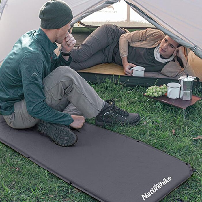 Самонадувний килимок для кемпінгу Naturehike, товщина 5 см, зносостійкий туристичний матрац сірого кольору для наметів та похідів